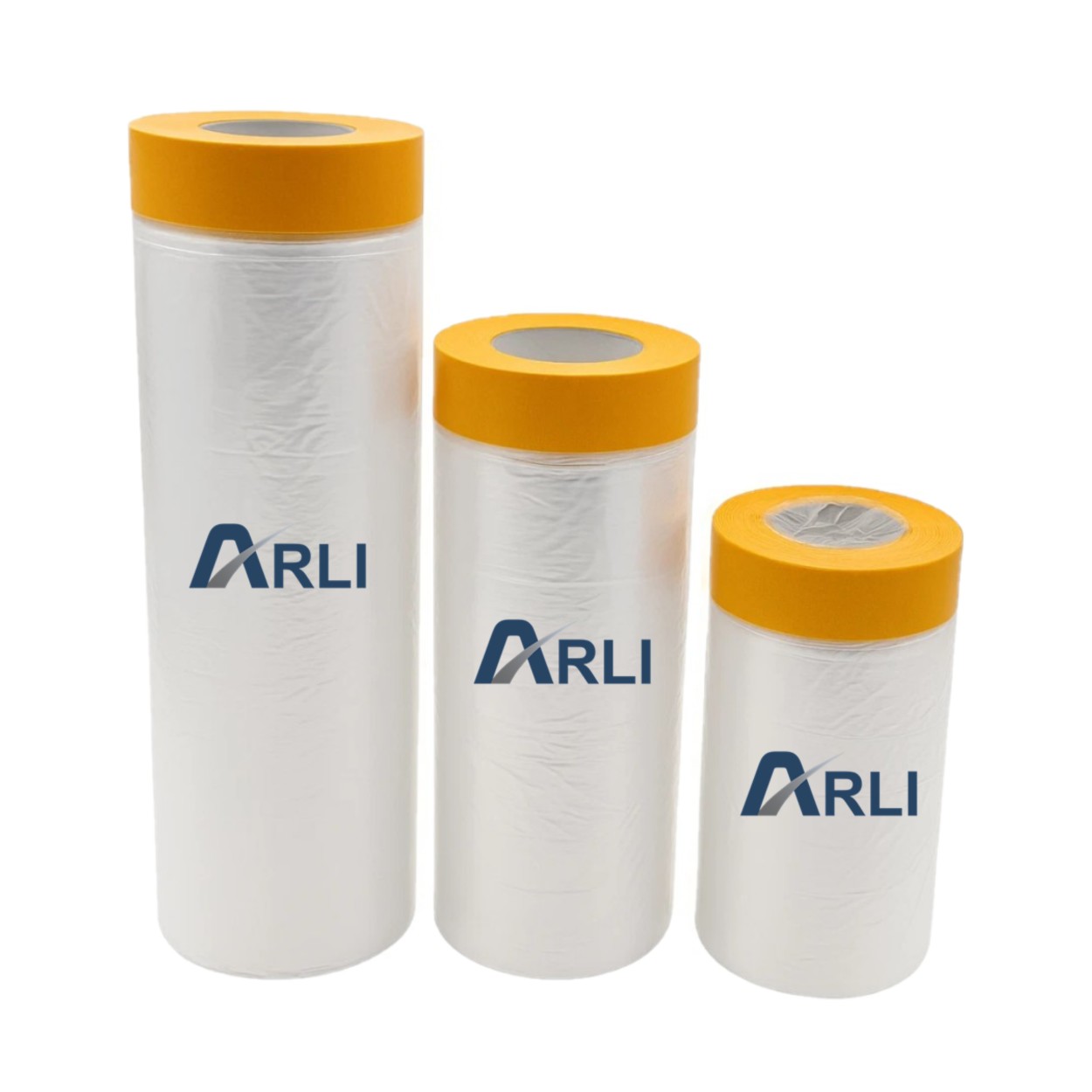 arli_masker_set_3-05 Goldband Masker 3er Set 550 mm 1400 mm 2700 mm Abdeckfolie Malerfolie Baufolie Tape