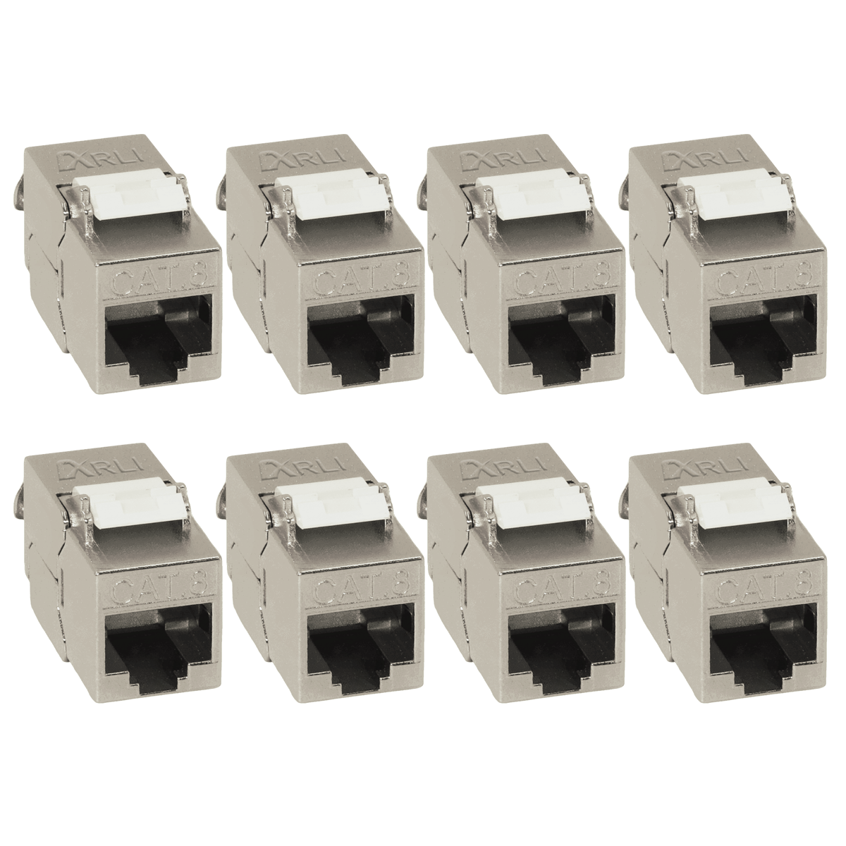 8x Keystone CAT8.1 Modul metall geschirmt werkzeuglose Montage