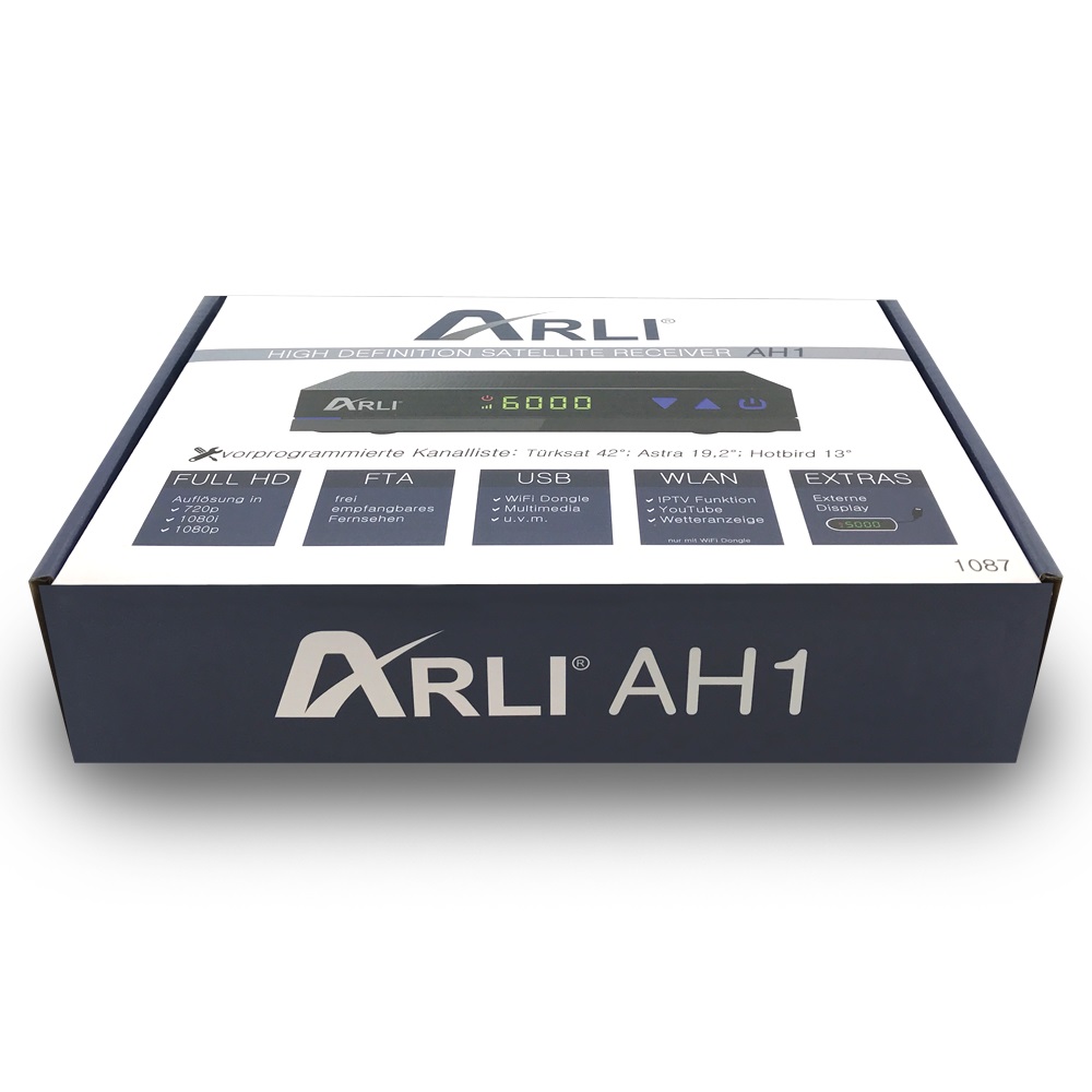 ARLI AH1 HD-Satelliten Receiver inkl. Wifi-Stick mit Antenne hd receiver sat satellitenschüssel ohne festplatte digital digitaler empfänger hdmi mini wlan wifi antenne iotv ip tv digital günstiger einsteiger smart klein keiner ohne türksat ligtv beinspor 