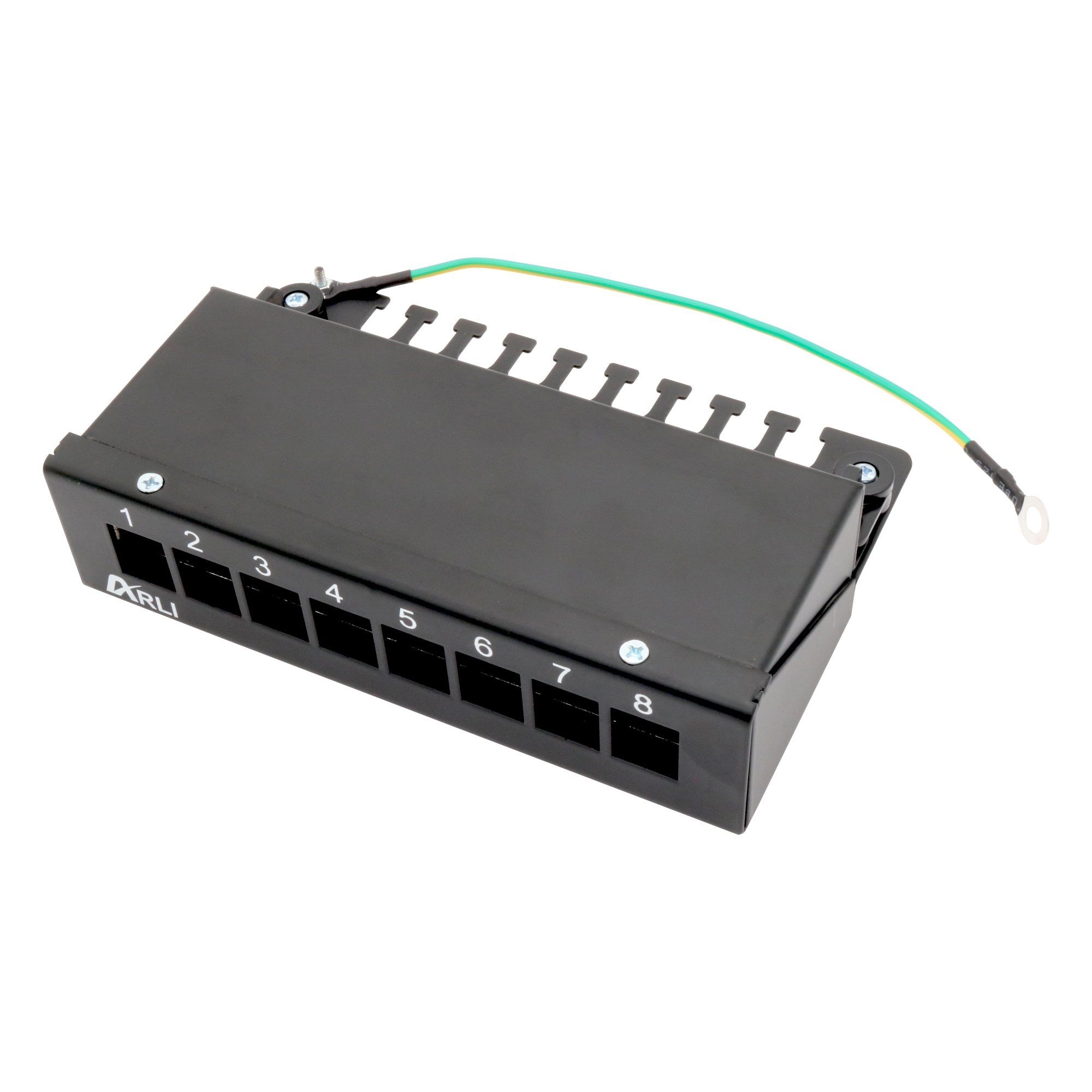 ARLI Patchpanel für Keystone Module – 8-Port Patchfeld Gehäuse schwarz