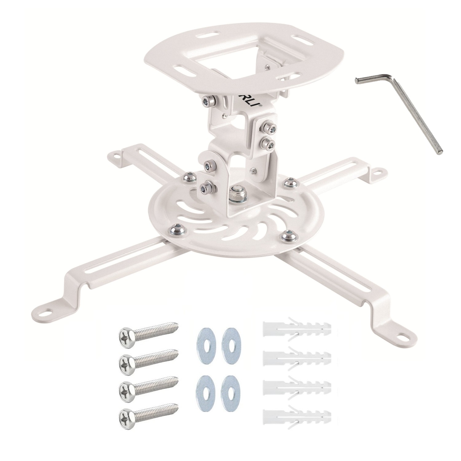 ARLI Beamerhalterung Universal Deckenhalterung weiß für Beamer 360° drehbar neigbar schwenkbar und Kabelmanagement ARLI Beamerhalterung Universal Deckenhalterung weiß für Beamer 360° drehbar neigbar schwenkbar und Kabelmanagement