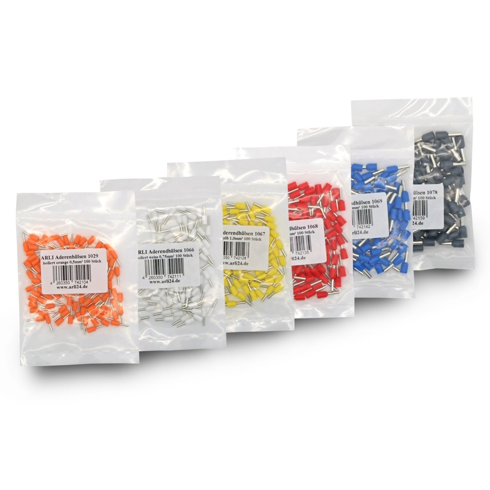 Aderendhulsen-set600-1 arli aderenhülsen isoliert aderendhülse set 600 0,5 - 4 mm crimpzange handcrimpzange kabelschuhe abisolierzange crimp zange klemmen quetverbinder quetschverbinder verbinder schaltschrank werkzeug presszange sortiment