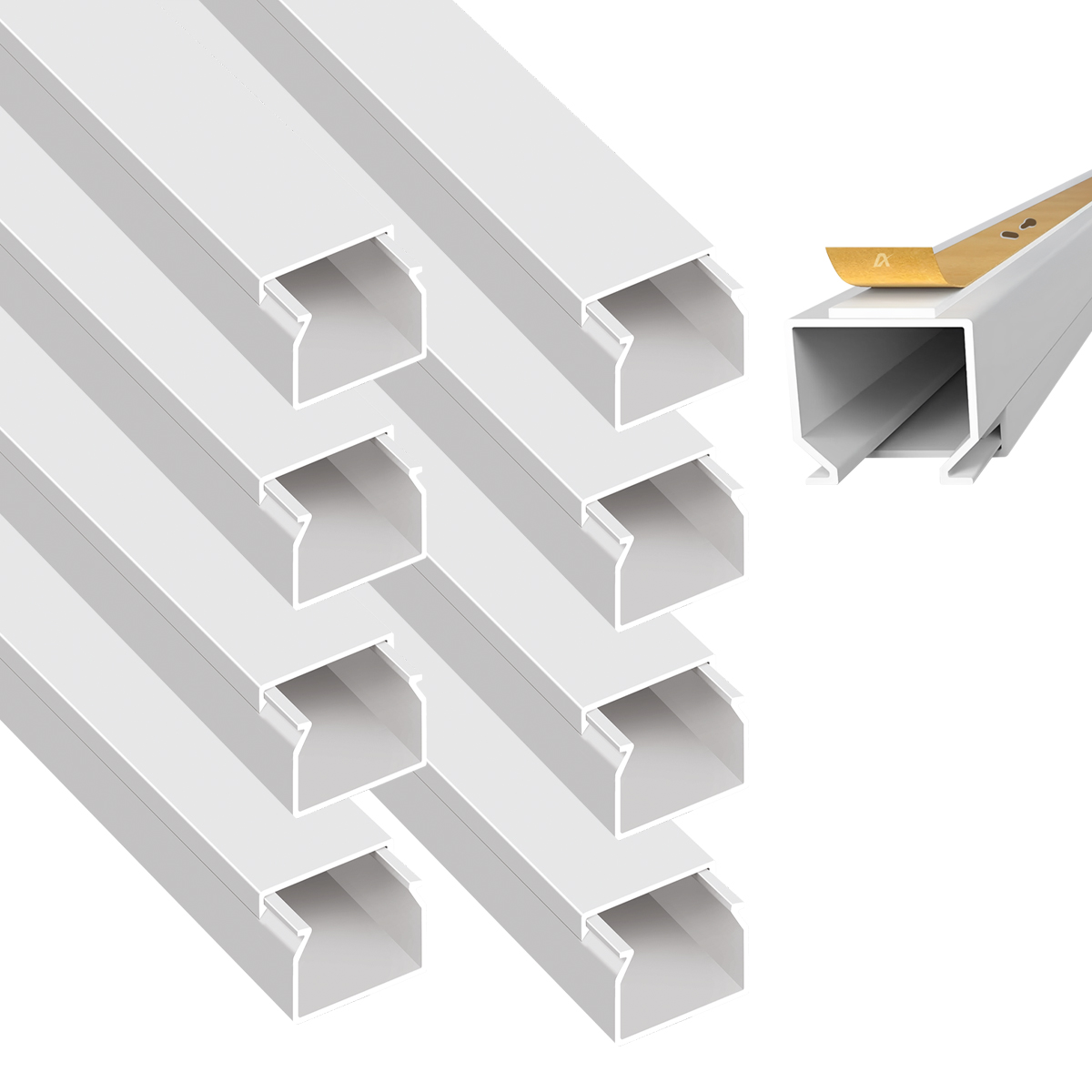 arli-kabelkanal-16x16-9m ARLI Kabelkanal selbstklebend 16x16 mm Weiß – 9m Installationskanal mit Klebeband & Bodenlochung IP40 PVC