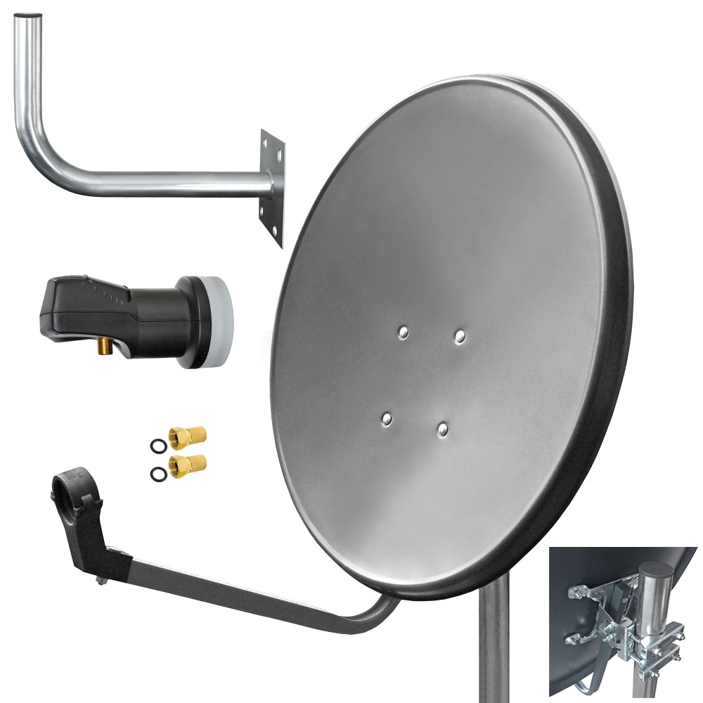 SAT Anlage Digital 80cm 60cm Single Twin Quad Octo LNB Teilnehmer komplettanlage komplett Schüssel Antenne Spiegel Kabel F Stecker Camping Koaxialkabel Set Wandalter 4K grau weiss Full HD Satfinder vergoldet russisch türkisch astra hotbird türksat 