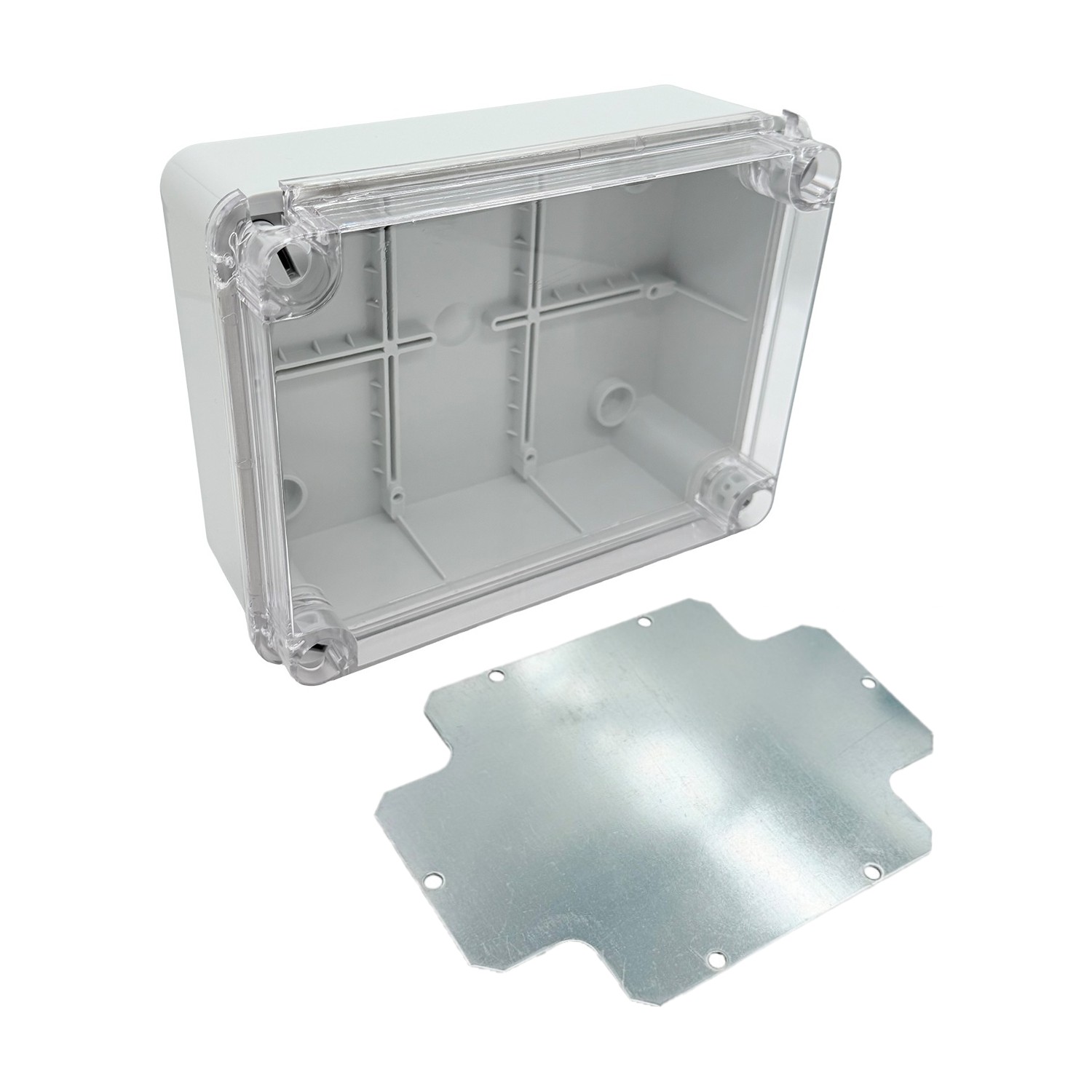 ARLI Abzweigdose IP67 Sichttür Aufputz Feuchtraumdose transparent Deckel inkl. Montageplatte ARLI Abzweigdose IP67 Sichttür Aufputz Feuchtraumdose transparent Deckel inkl. Montageplatte