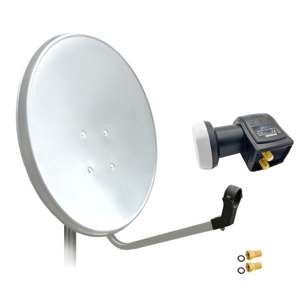 SAT Anlage Digital 80cm 60cm Single Twin Quad Octo LNB Teilnehmer komplettanlage komplett Schüssel Antenne Spiegel Kabel F Stecker Camping Koaxialkabel Set Wandalter 4K grau weiss Full HD Satfinder vergoldet russisch türkisch astra hotbird türksat 