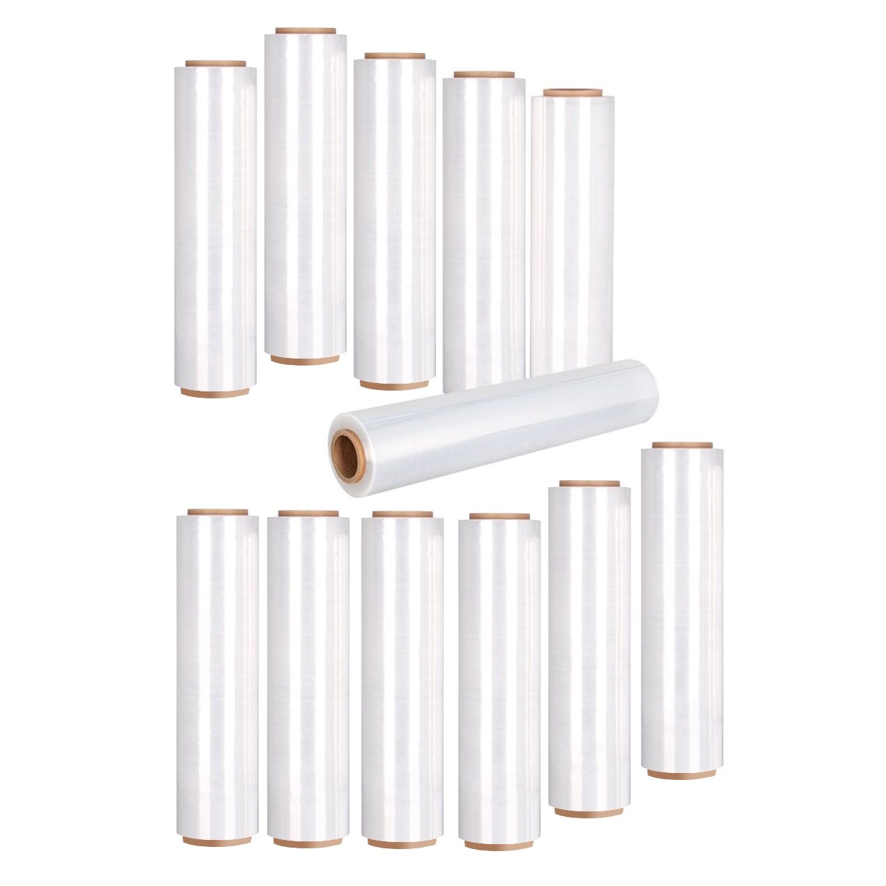 12x Stretchfolie 500mm x 250m transparent Palettenfolie Verpackungsfolie Handstretchfolie