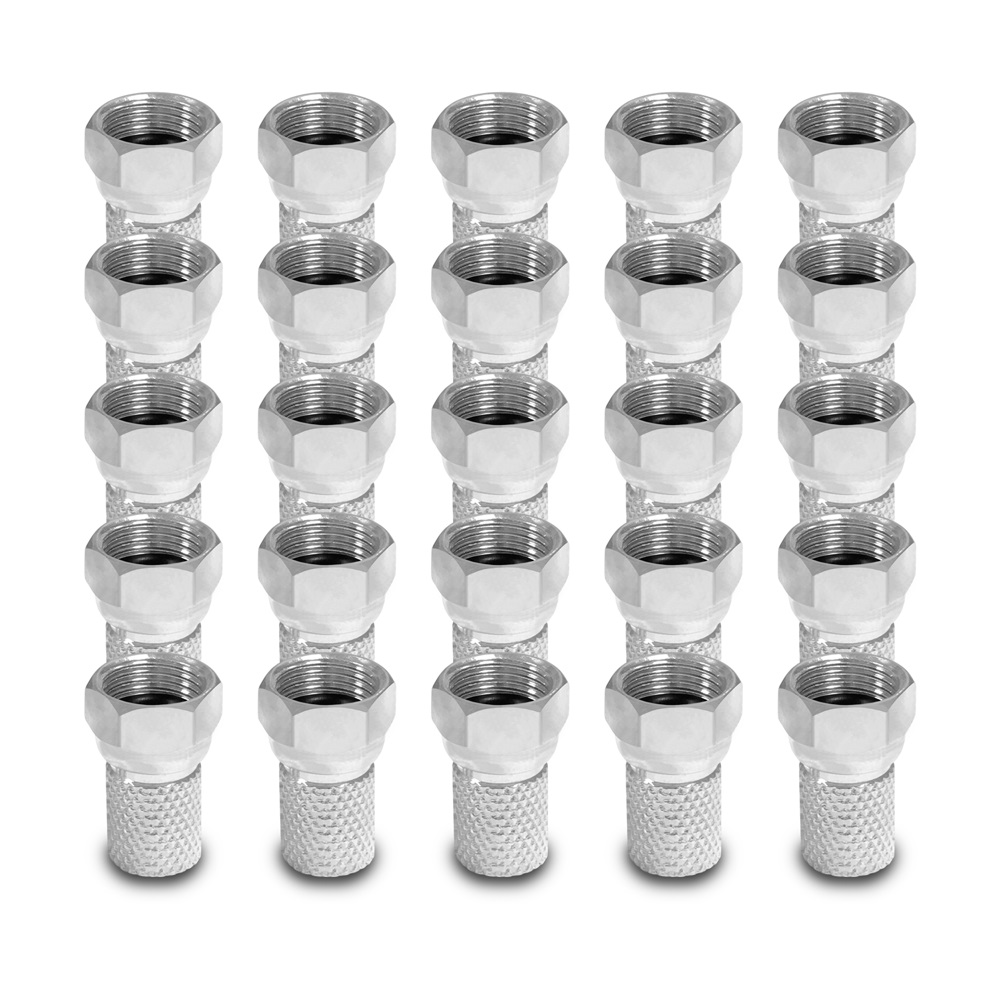 25x F Stecker 7 - 7,5 mm mit breiter Mutter und Dichtring adapter sar tv iec Hama Technisat Kathrein kompressionsstecker zange HD 4K wasserdicht satelliten kabel digitaltauglich konfektionierte TV-Kabel Anlage F Stecker Buchse Kupplung Abisoliermesser abi