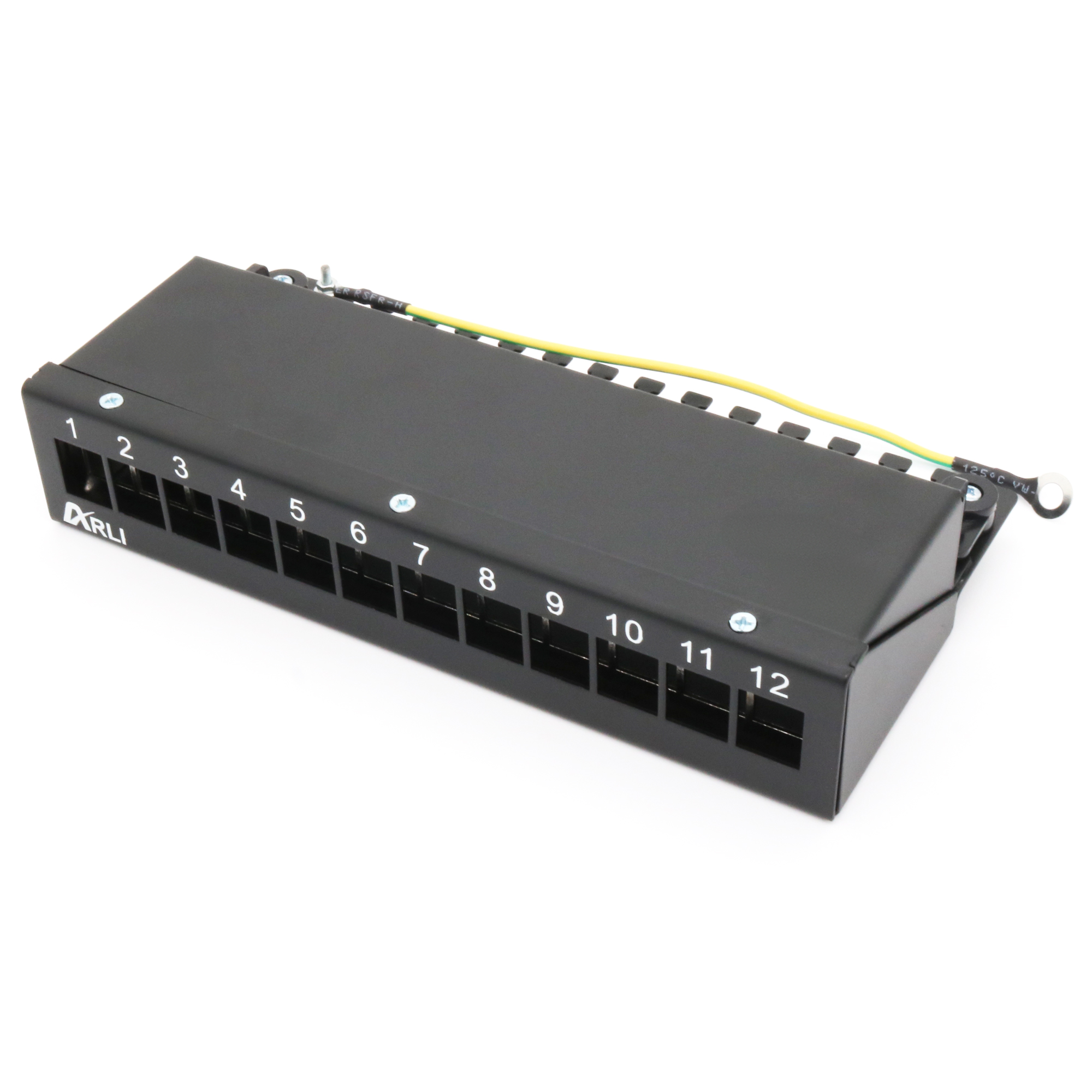 ARLI Patchpanel für Keystone Module – 12-Port Patchfeld Gehäuse schwarz