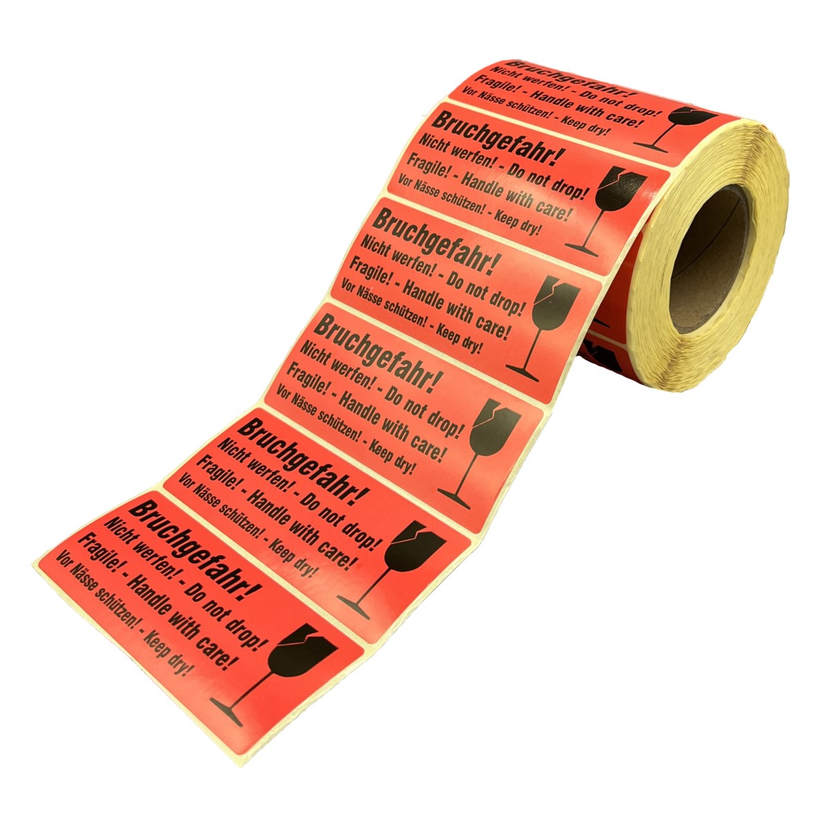 Vorsicht Glas Etiketten Warnetiketten 100 x 40 mm Warnaufkleber Bruchgefahr Transportetiketten