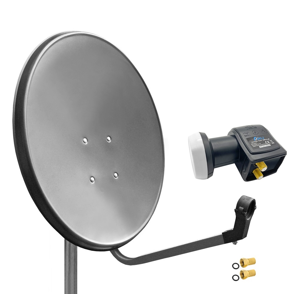 SAT Anlage Digital 80cm 60cm Single Twin Quad Octo LNB Teilnehmer komplettanlage komplett Schüssel Antenne Spiegel Kabel F Stecker Camping Koaxialkabel Set Wandalter 4K grau weiss Full HD Satfinder vergoldet russisch türkisch astra hotbird türksat 