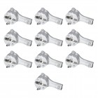 10x Schutzkontakt Winkelstecker weiss extraflach mit Bügel