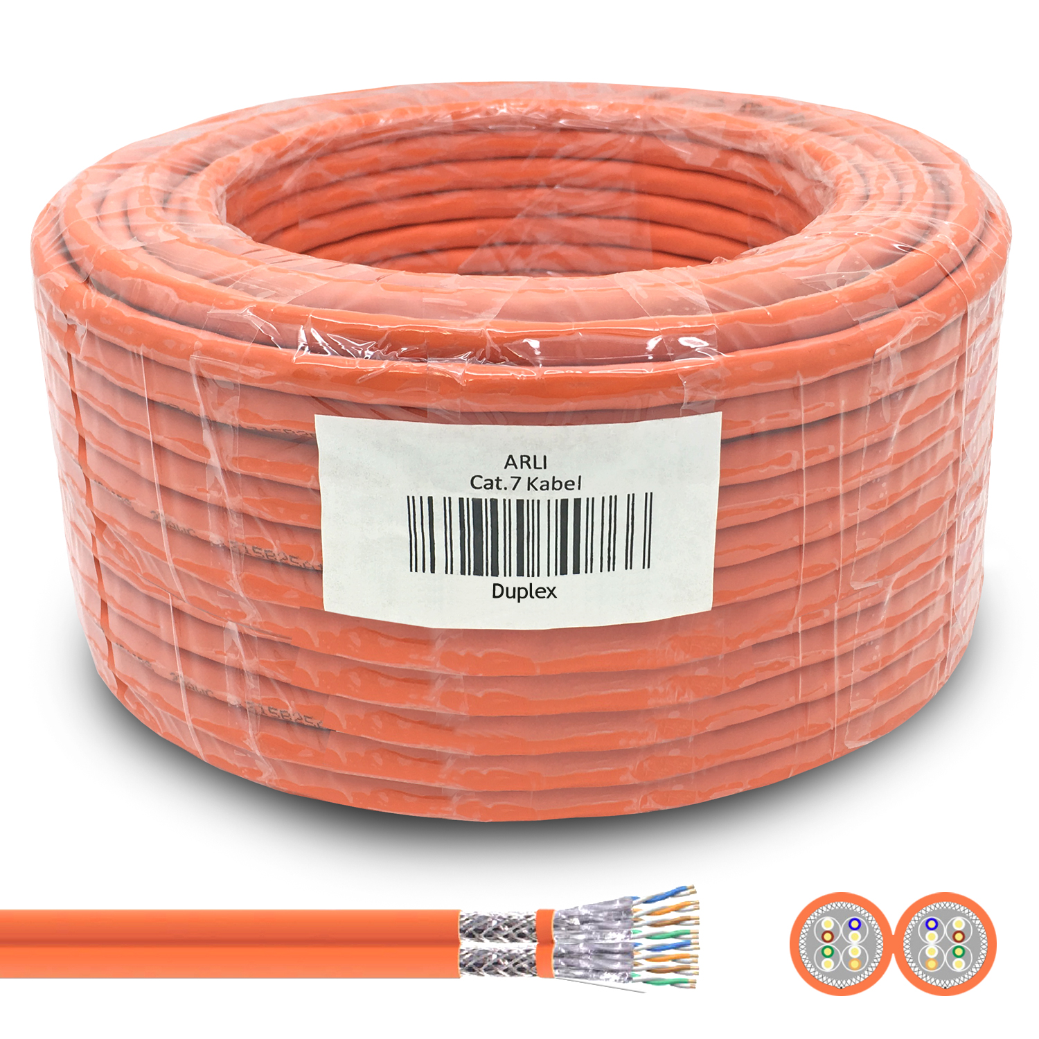 arli lan kabel 100m 100 m netzwerkkabel duplex Netzwerkdose ethernet cat 7 cat6a patchkabel lankabel verlegekabel datenkabel kat7 kat crimpzange tester kabelmesser lsa werkzeug intallationskabel patchlabel rj45 AWG23