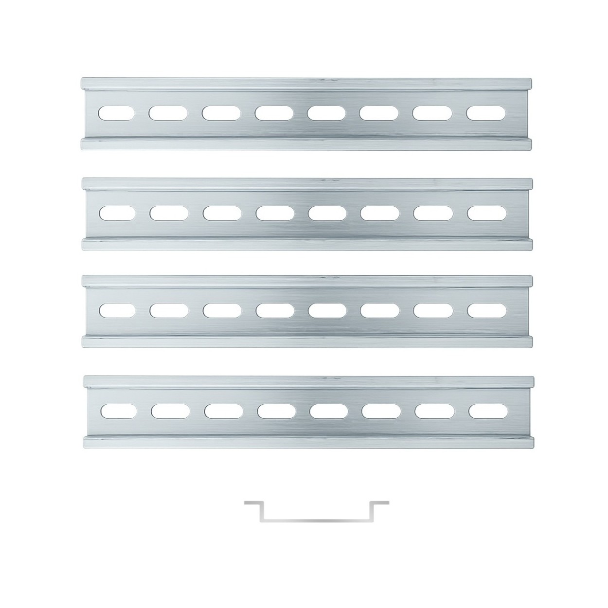 ARLI 4x Hutschiene 35 x 7 x 200mm gelocht Stahl verzinkt Tragschiene für Verteilerkasten Schaltschrank