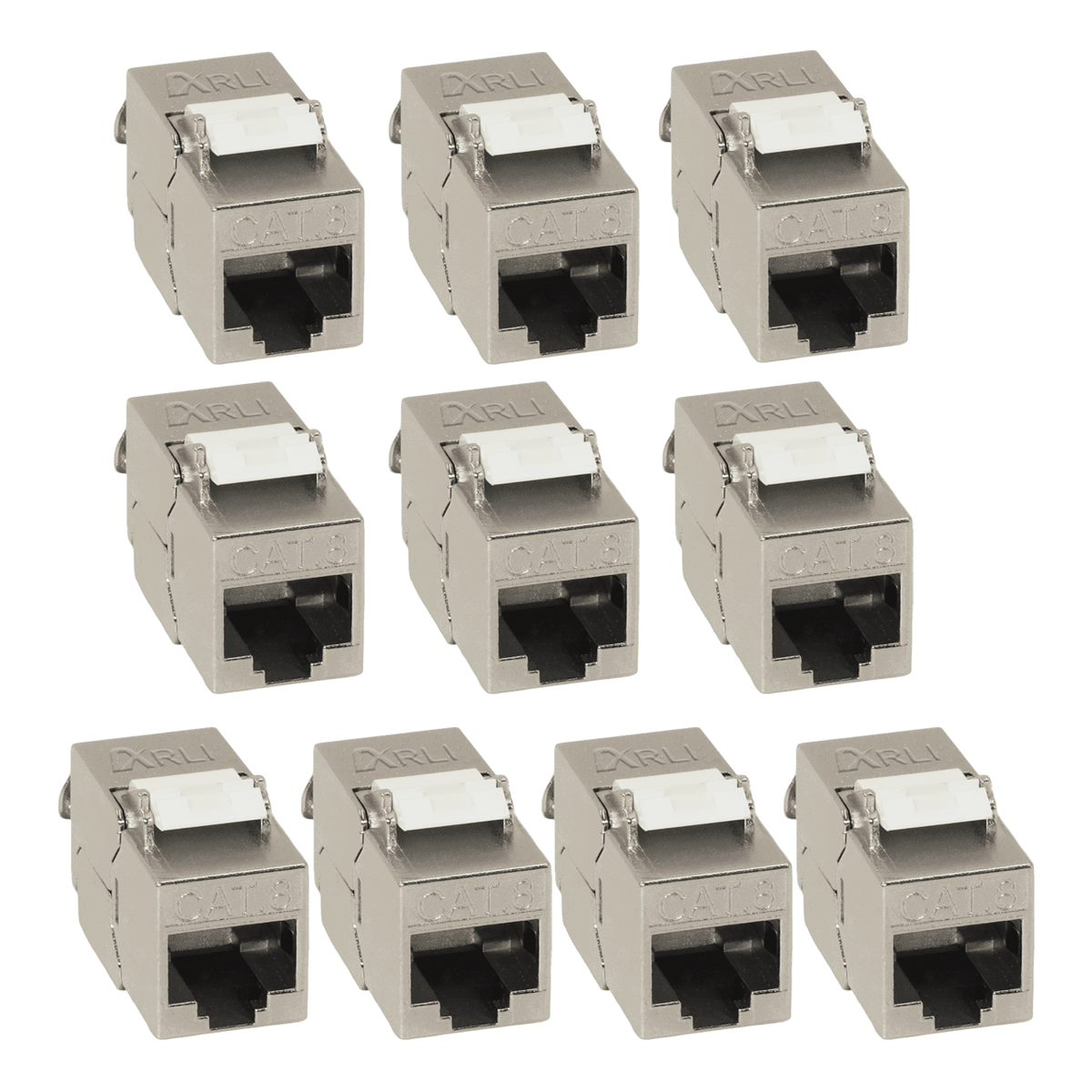 10x Keystone CAT8.1 Modul metall geschirmt werkzeuglose Montage