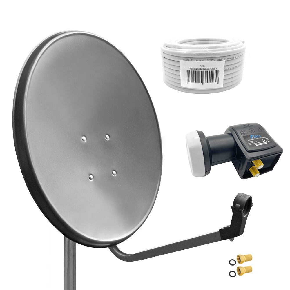 SAT Anlage Digital 80cm 60cm Single Twin Quad Octo LNB Teilnehmer komplettanlage komplett Schüssel Antenne Spiegel Kabel F Stecker Camping Koaxialkabel Set Wandalter 4K grau weiss Full HD Satfinder vergoldet russisch türkisch astra hotbird türksat 