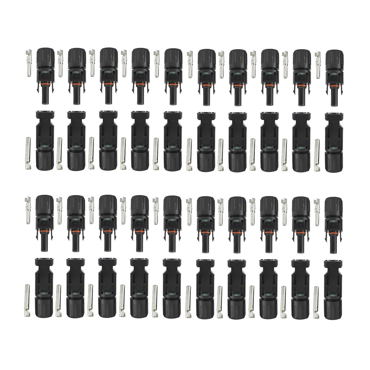 20 Paar Solarstecker Solar Stecker / Buchse Gestanzter Anschluss 1500V für 2,5 / 4 / 6 mm² Kabel