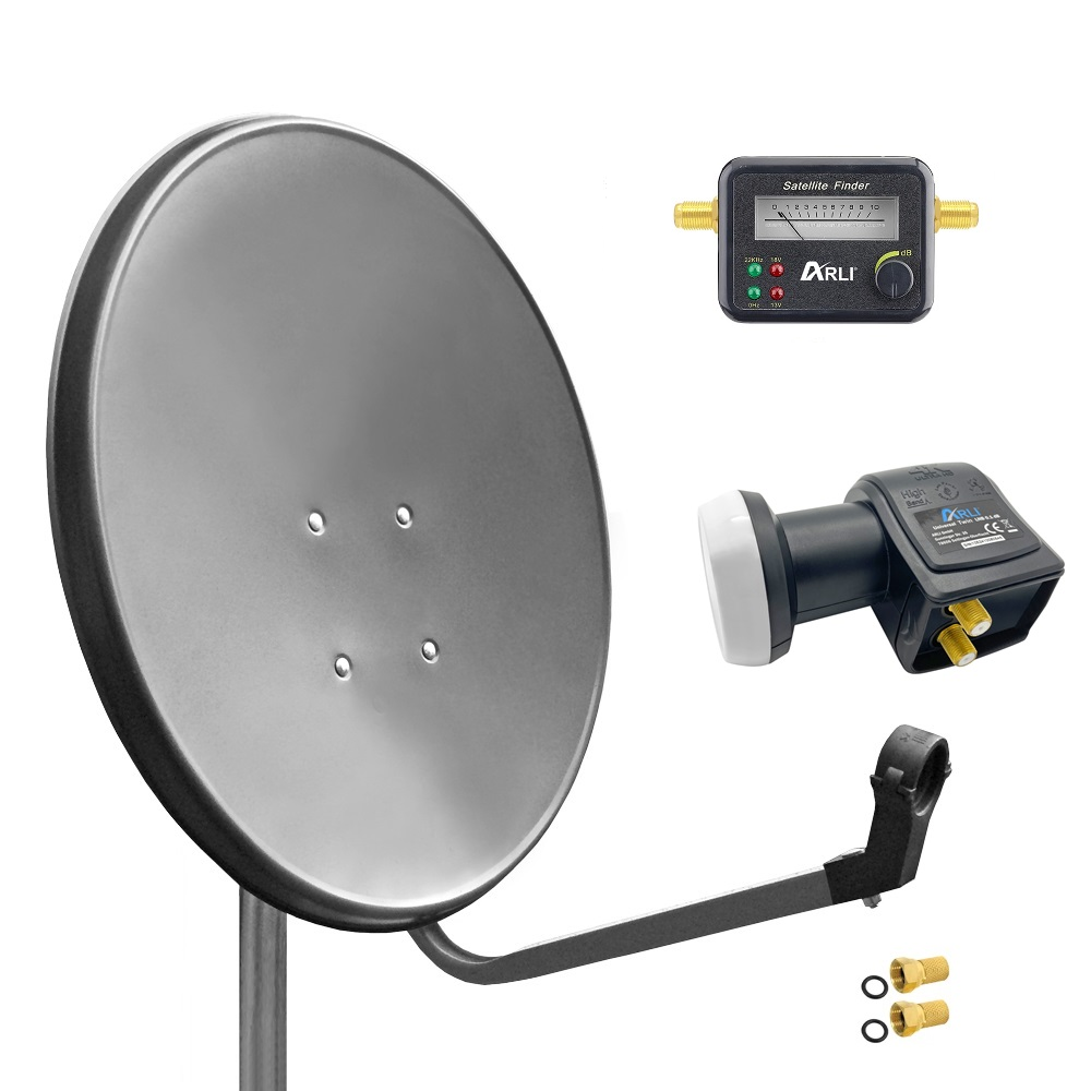 SAT Anlage Digital 80cm 60cm Single Twin Quad Octo LNB Teilnehmer komplettanlage komplett Schüssel Antenne Spiegel Kabel F Stecker Camping Koaxialkabel Set Wandalter 4K grau weiss Full HD Satfinder vergoldet russisch türkisch astra hotbird türksat 