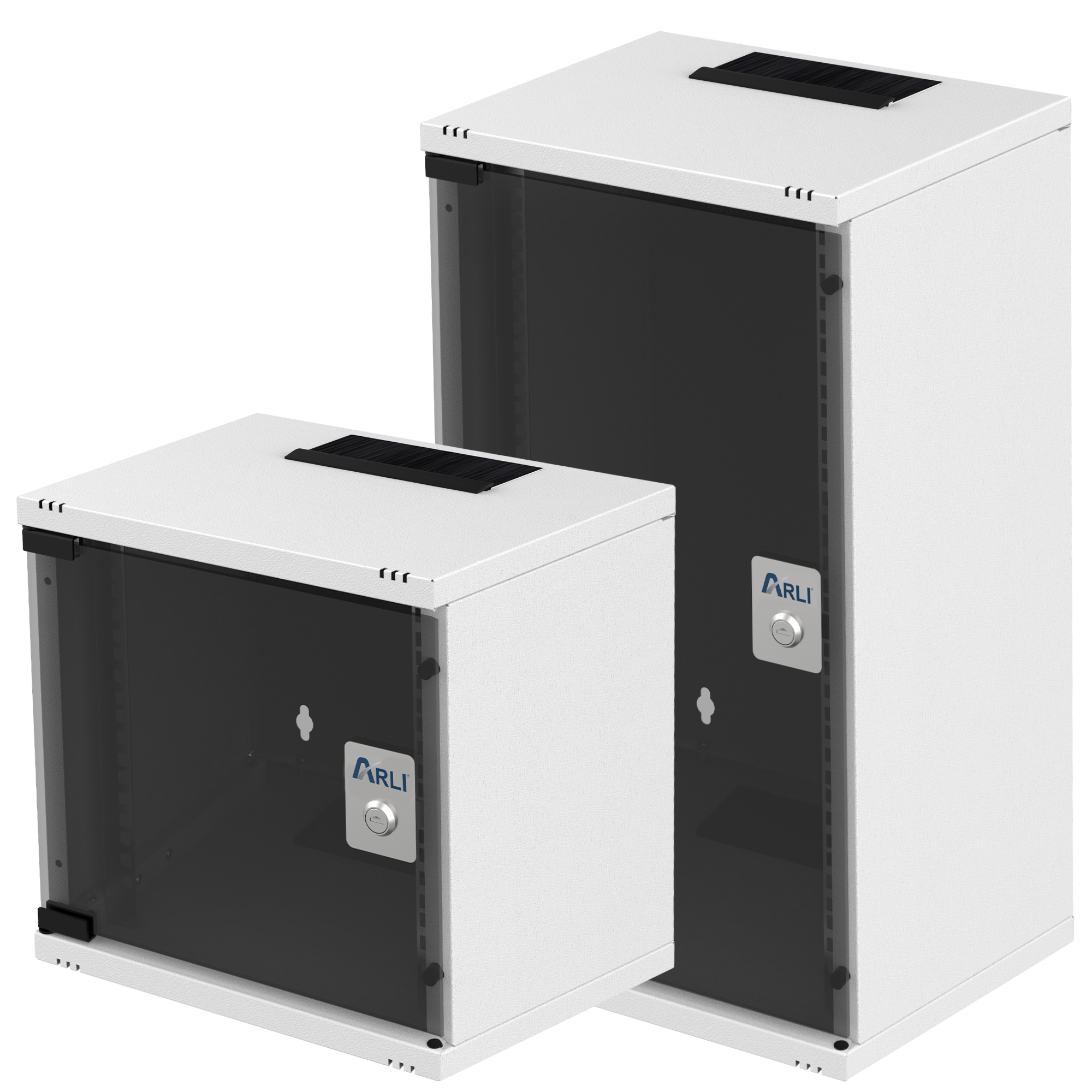 ARLI 10 Zoll Netzwerkschrank Wandgehäuse Serverschrank abschließbar mit Glastür SOHO