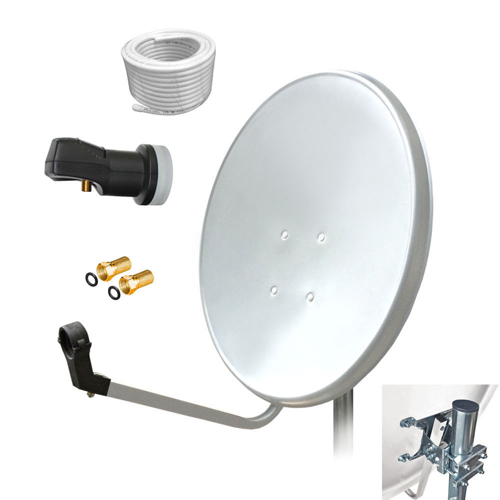 SAT Anlage Digital 80cm 60cm Single Twin Quad Octo LNB Teilnehmer komplettanlage komplett Schüssel Antenne Spiegel Kabel F Stecker Camping Koaxialkabel Set Wandalter 4K grau weiss Full HD Satfinder vergoldet russisch türkisch astra hotbird türksat 