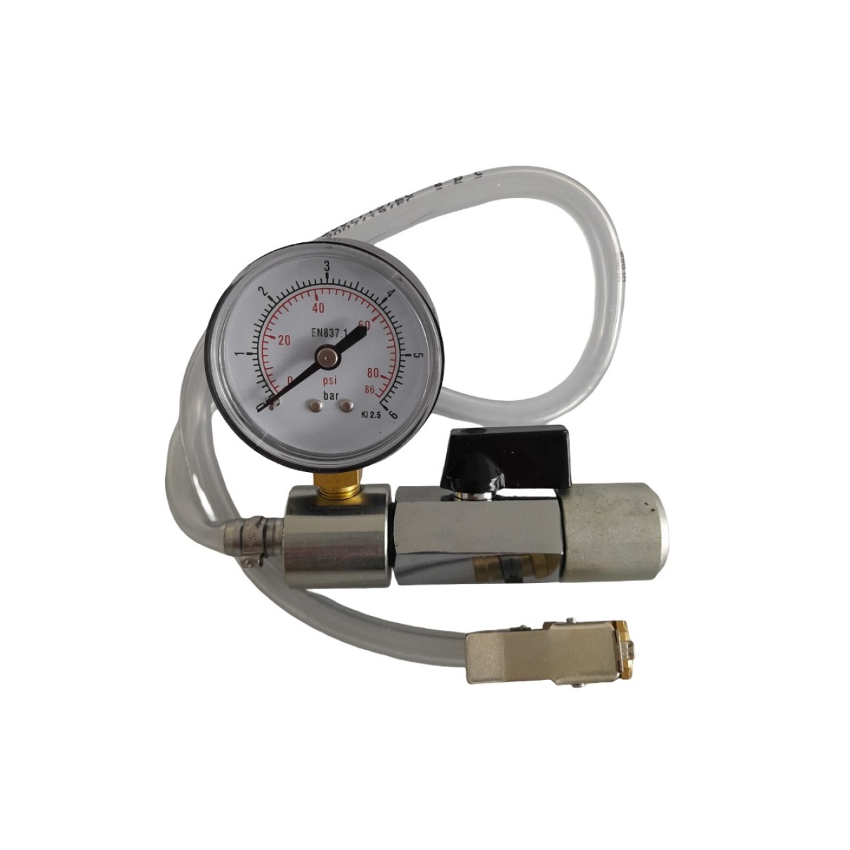 Anschlussadapter für Gefässfüller mit Absperrvorrichtung und Manometer