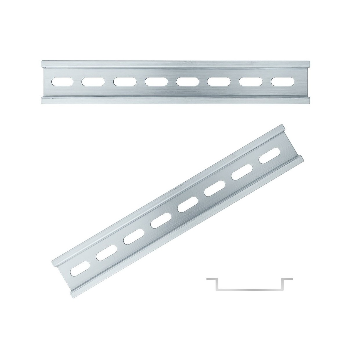 ARLI Hutschiene 2x 35 x 7 x 200mm gelocht Stahl verzinkt Tragschiene für Verteilerkasten Schaltschrank