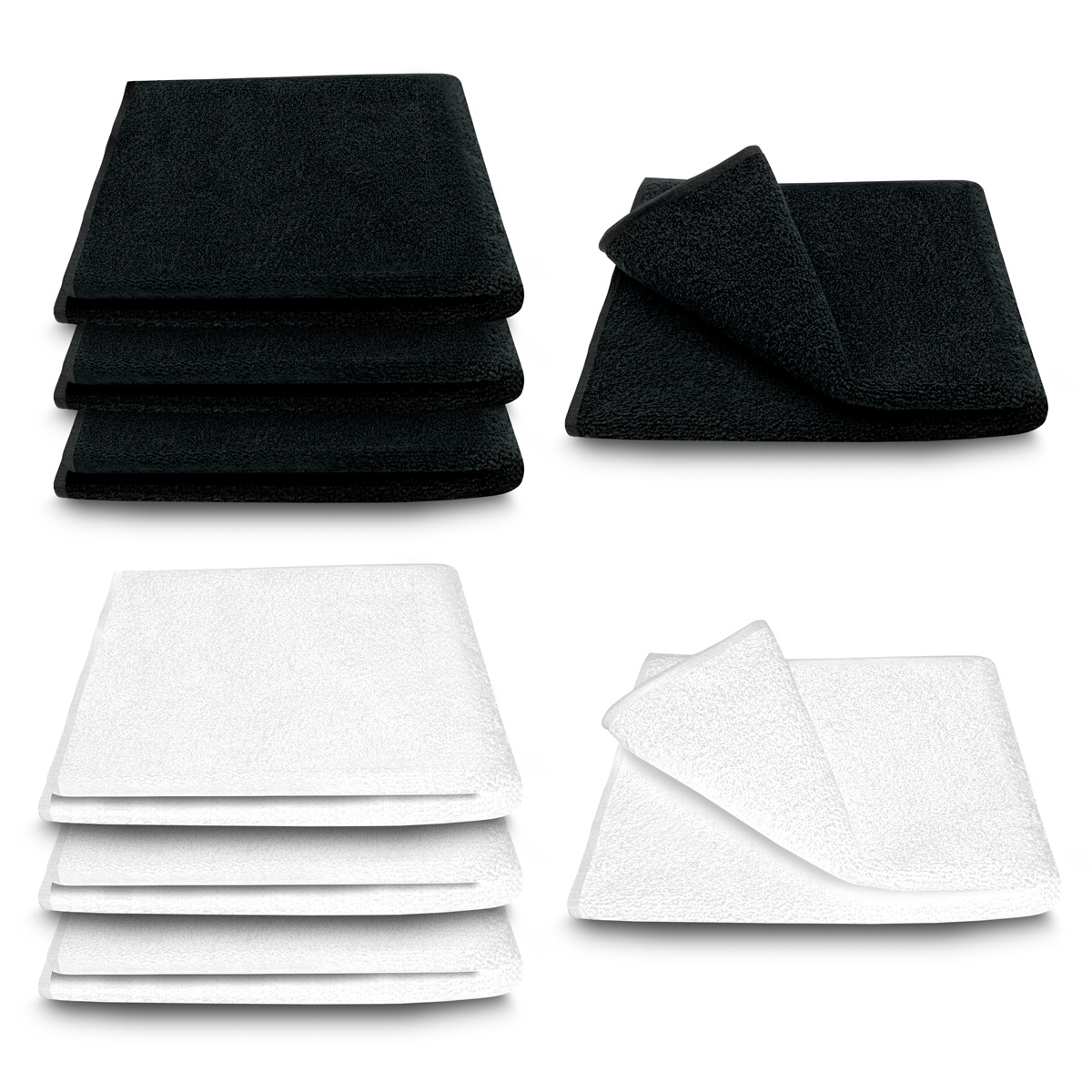 arli handtuch handtuchset 100% baumwolle 8 handtücher set 8x badehandtuch duschhandtuch weiss schwarz anthrazit grau 50x90 50x100 saugfähig weich flusenfrei kordel auhänger sport frottee sauna fitness premium