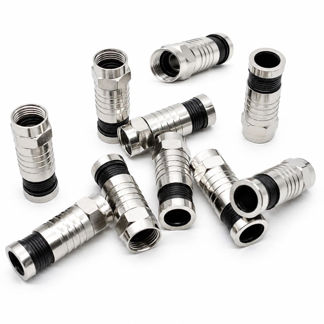 50m Koaxialkabel max. 135dB + Kompressionszange klein+ Abisolierer + 20x Stecker Kabel 135dB satelliten kabel digitaltauglich konfektionierte TV-Kabel DVB-S DVB-C DVB-T 4-fach 5fach schirmung meterware verlegekabel Adapter doppel schüssel 130db 120db 110d