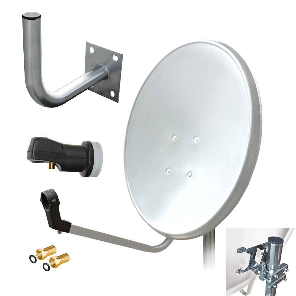 SAT Anlage Digital 80cm 60cm Single Twin Quad Octo LNB Teilnehmer komplettanlage komplett Schüssel Antenne Spiegel Kabel F Stecker Camping Koaxialkabel Set Wandalter 4K grau weiss Full HD Satfinder vergoldet russisch türkisch astra hotbird türksat 