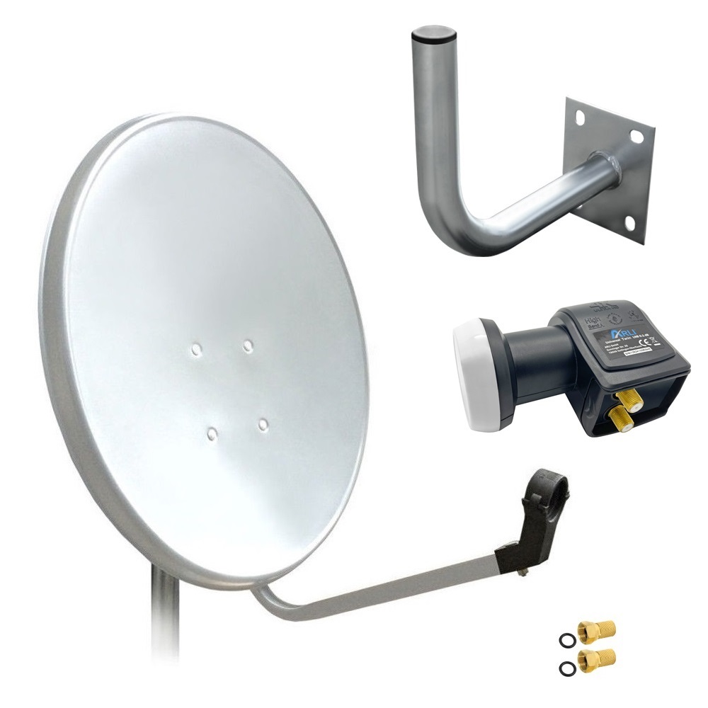 SAT Anlage Digital 80cm 60cm Single Twin Quad Octo LNB Teilnehmer komplettanlage komplett Schüssel Antenne Spiegel Kabel F Stecker Camping Koaxialkabel Set Wandalter 4K grau weiss Full HD Satfinder vergoldet russisch türkisch astra hotbird türksat 