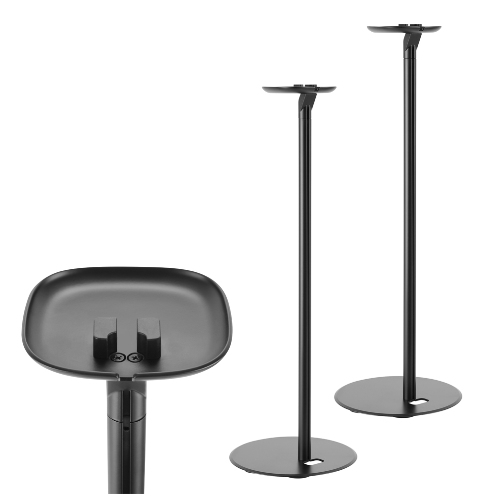 HS-18-schwarz-1 arli mywall lautsprcher sonos one play 1 play:1 wandhalterung boxenhalterung lautsprecherhalter lautsprecherständer boxenständer boxen box wand halter halterung 2 x set pack Träger speaker einstellbar schwarz HS18