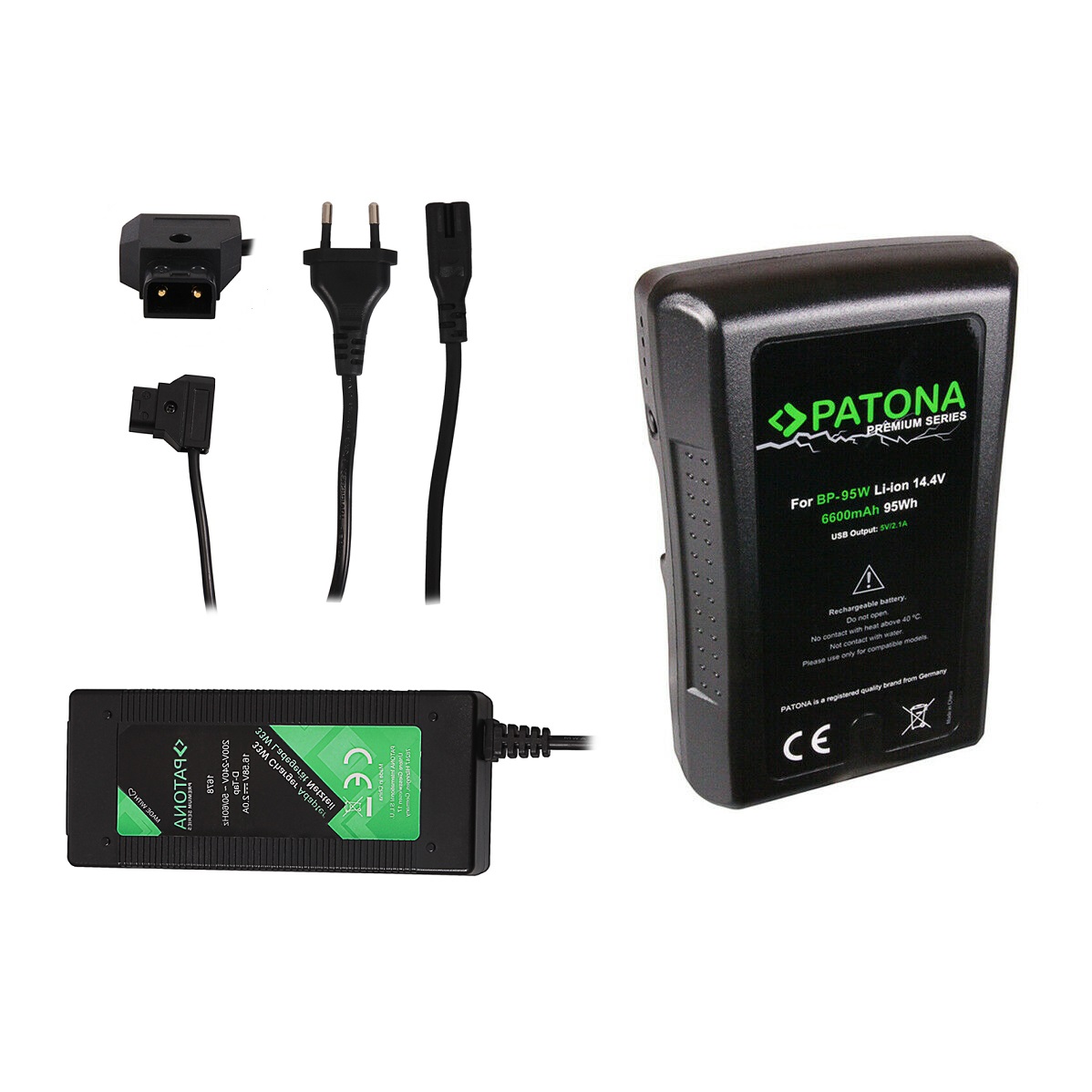 arli patona akku premiumSony BP-95WS V-Mount 95 Wh 14,4 V 6600 mAh BP-190WS DSR 250P 600P 650P 652P usb ersatz battery digitalcamera comcorder passend batteries batterie V Mount qualität + ladegerät set