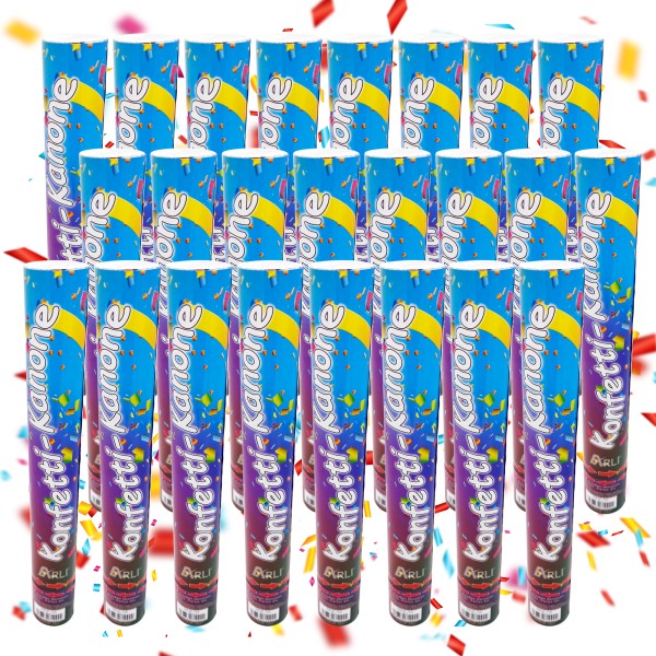 24x Partypopper 38cm Bunt – XL Konfetti Kanone ohne Pyrotechnik für Hochzeit Geburtstag Party