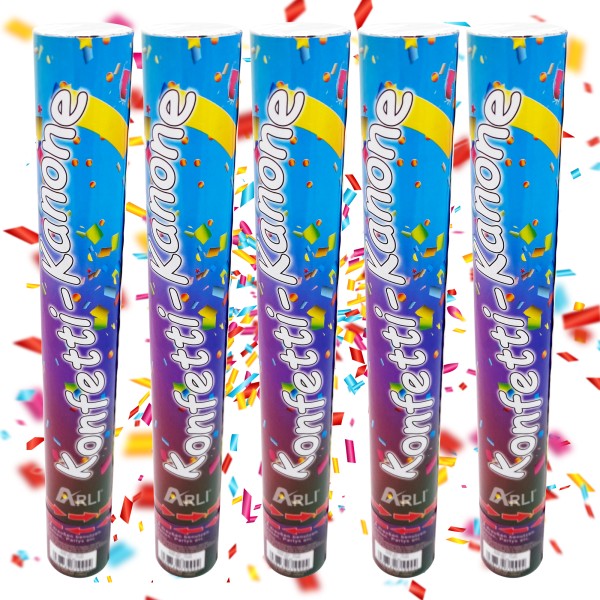 5x Partypopper 38cm Bunt – XL Konfetti Kanone ohne Pyrotechnik für Hochzeit Geburtstag Party