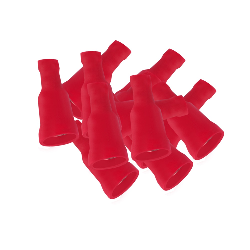 ARLI 50 x Flachsteckhülsen 6,3 x 0,8 mm vollisoliert rot 0,5 - 1,5