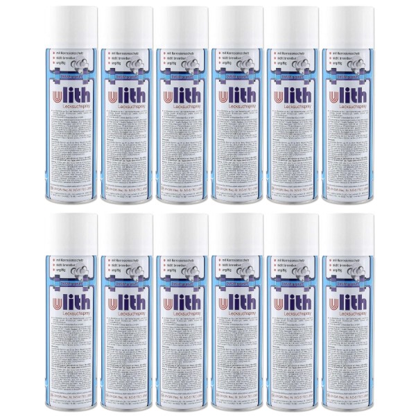 12x Lecksuchspray 400ml – DVGW-geprüftes Leckfinder Spray für Gas- und Druckluftleitungen