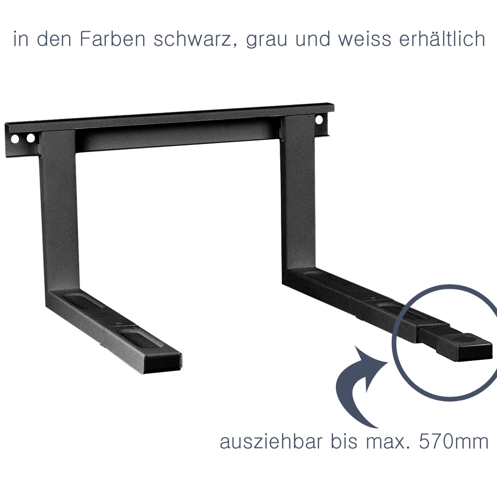 Mikrowellenhalter Mikrowelle Wand Halterung schwarz GmbH Schnell für | - Mikrowellenhalterung - Regal Günstig Befestigung ARLI Ablage - Qualität Ihr Shop