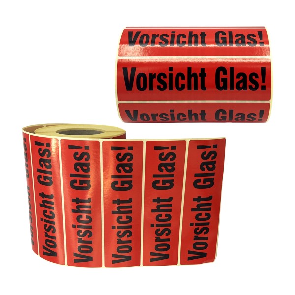 2000 Vorsicht Glas Etiketten Warnetiketten 140 x 40 mm Warnaufkleber Bruchgefahr Transportetiketten