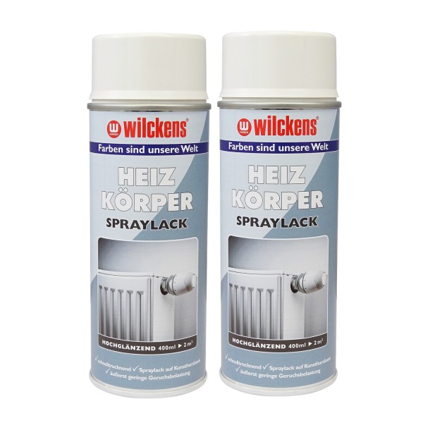 2x Heizkörper Lackspray weiss hochglänzend Spraylack 400ml glänzend weiß