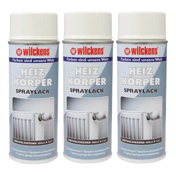 3x Heizkörper Lackspray weiss hochglänzend Spraylack 400ml glänzend weiß